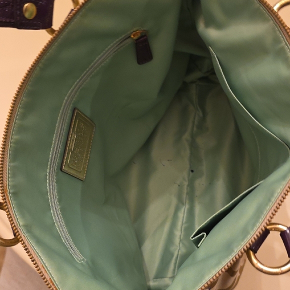 Coach Beige and Purple Graphic Tote - Picture 5 of 7